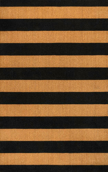 Sutton Modern Coastal Striped Coir Area Rug